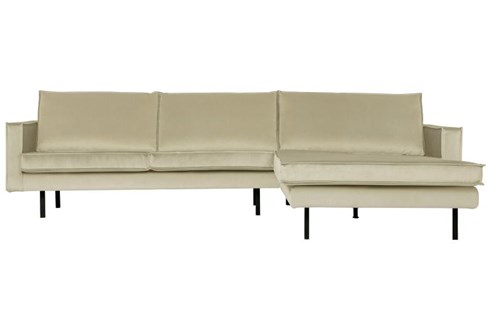 BePureHome 3-Zits Bank Rodeo Met Chaise Longue Velvet Rechts