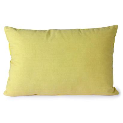 HKliving Sierkussen Striped Velvet Yellow/ Green