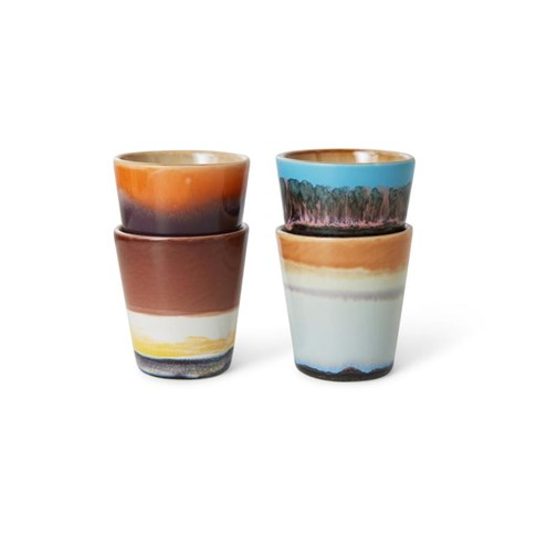 HKliving 70's Ristretto Kopjes Solar - Set van 4