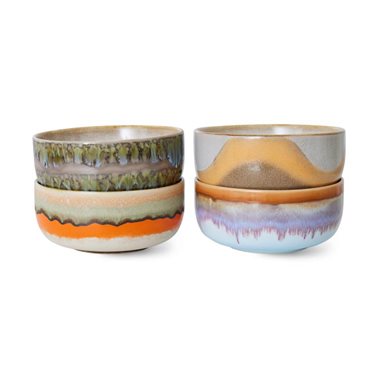 HKliving 70's Dessert Schaal Reef - Set van 4