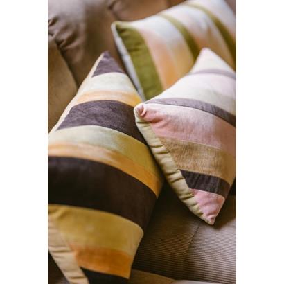 HKliving Sierkussen Striped Velvet Sunkissed