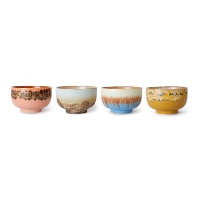 HKliving 70's Noodle Schaal Seabreeze Set van 4