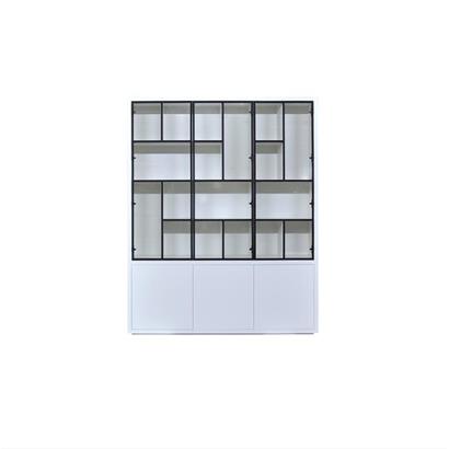 Vitrinekast Pure Versprongen Signaalwit 230x183x40 cm                                               