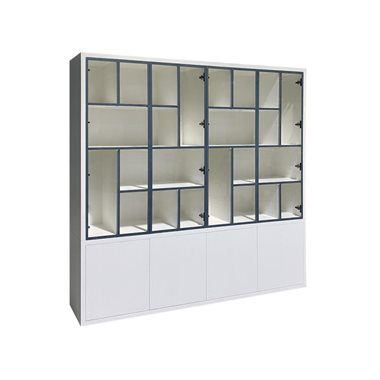 Vitrinekast Pure Versprongen Signaalwit 230x241x40 cm                                               