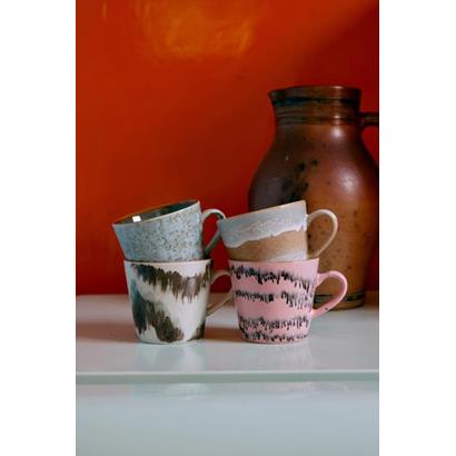 HKliving 70's Cappuccino Mokken Dada Set van 4