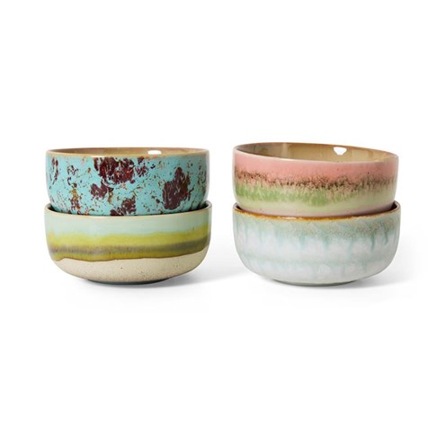 HKliving 70's Dessert Schaal Impression - Set van 4