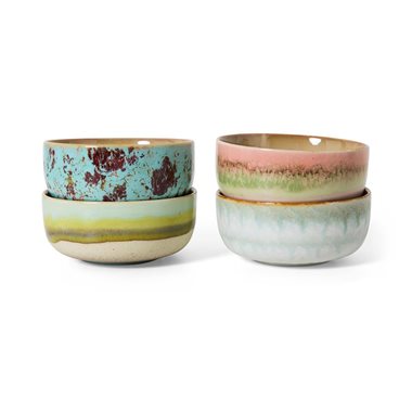 HKliving 70's Dessert Schaal Impression - Set van 4