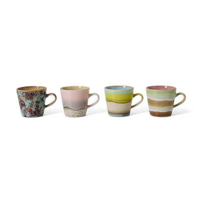 HKliving 70's Americano Mok Rococo - Set van 4