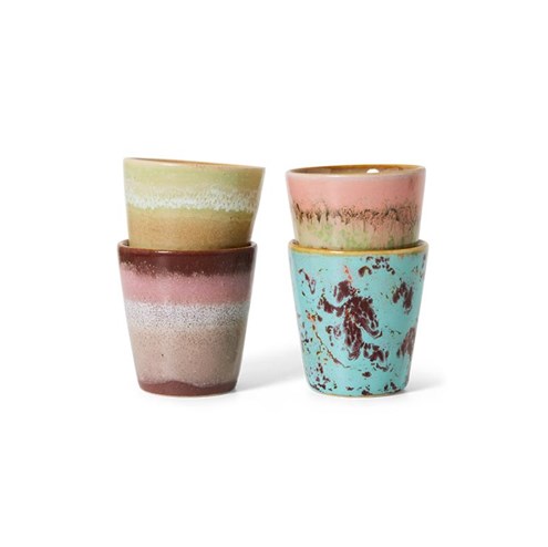HKliving 70's Ristretto Kopjes Futurism - Set van 4