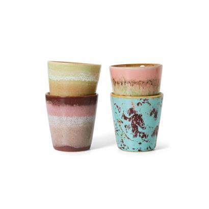 HKliving 70's Ristretto Kopjes Futurism - Set van 4