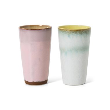 HKliving 70's Latte Machiatto Mok Fresco - Set van 2