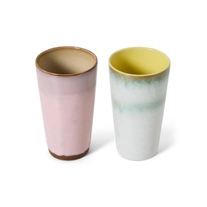 HKliving 70's Latte Machiatto Mok Fresco - Set van 2