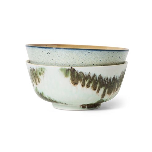 HKliving 70's Ramen Bowls Minimalist Set van 2