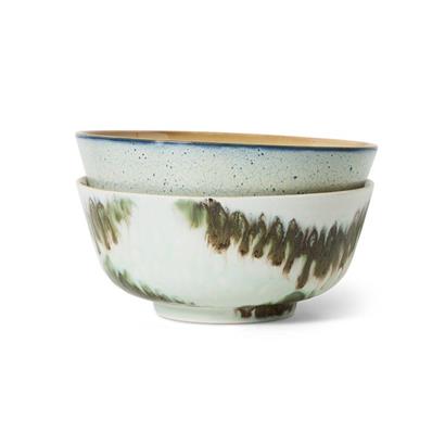 HKliving 70's Ramen Bowls Minimalist Set van 2