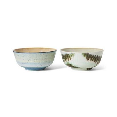 HKliving 70's Ramen Bowls Minimalist Set van 2