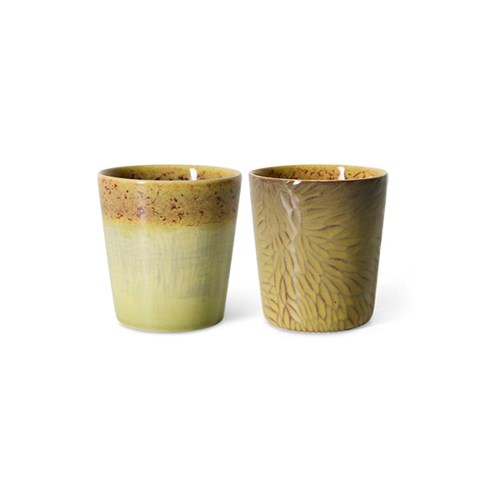 HKliving 70's Koffiemok Van Gogh (Set van 2)