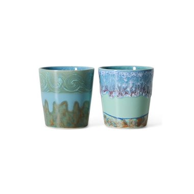 HKliving 70's Koffiemok Van Gogh (Set van 2)