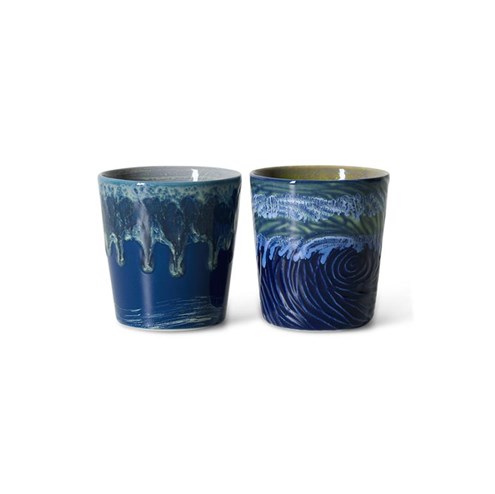 HKliving 70's Koffiemok Van Gogh (Set van 2)