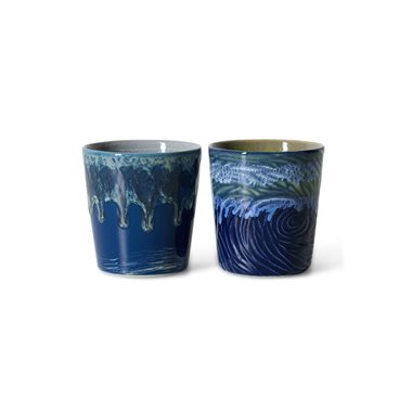 HKliving 70's Koffiemok Van Gogh (Set van 2)