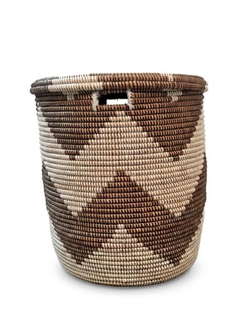 Mand L met Deksel Bruin/Wit