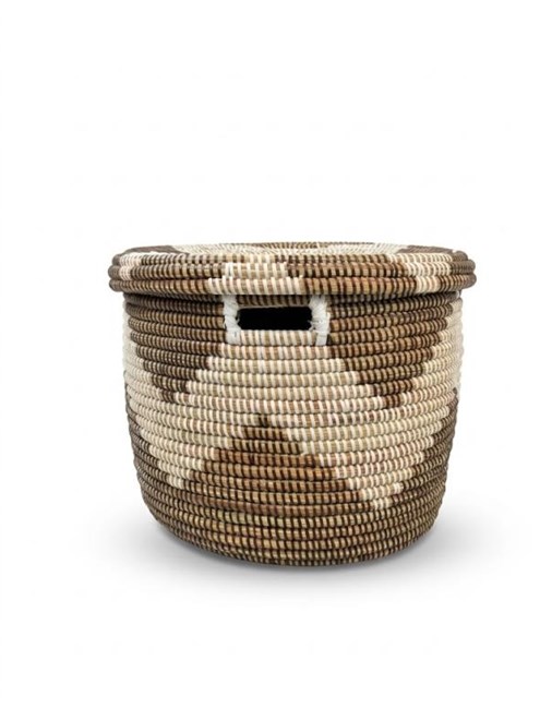 Mand M met Deksel Bruin/Wit