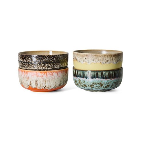HKliving 70's Dessert Schaal Grand - Set van 4