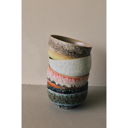 HKliving 70's Noodle Schaal Sunset Set van 4