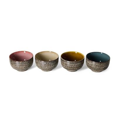 HKliving 70's Noodle Schaal Brew Variation Set van 4