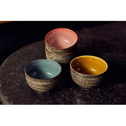 HKliving 70's Noodle Schaal Brew Variation Set van 4