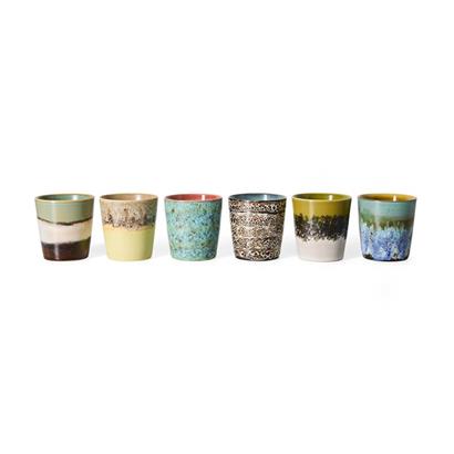 HKliving 70's Koffiemok Indulgence - Set van 6