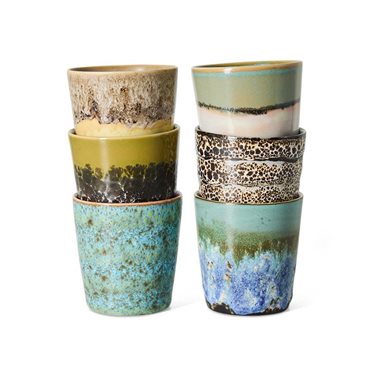 HKliving 70's Koffiemok Indulgence - Set van 6