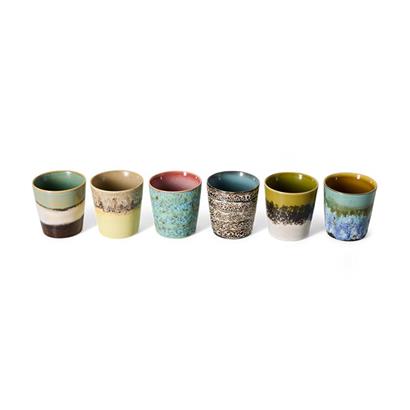 HKliving 70's Koffiemok Indulgence - Set van 6