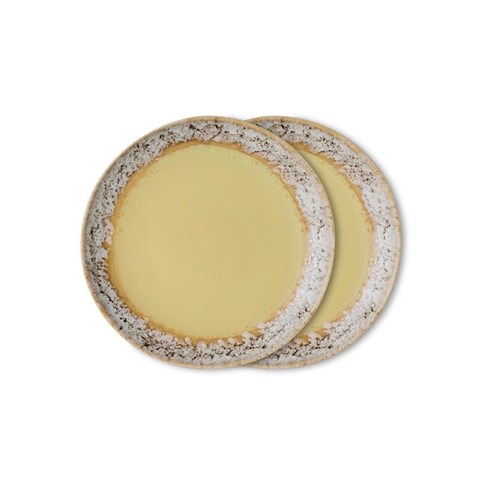 HKliving 70's Dessertbord Custard - Set van 2