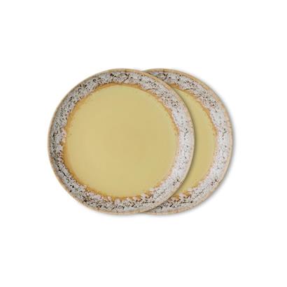 HKliving 70's Dessertbord Custard - Set van 2
