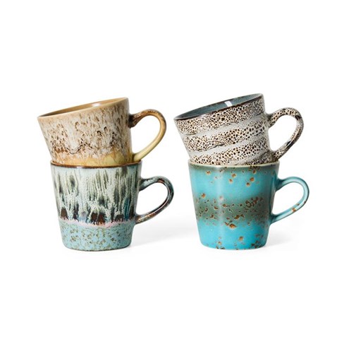 HKliving 70's Americano Mok Lavish - Set van 4