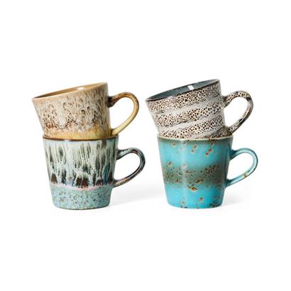 HKliving 70's Americano Mok Lavish - Set van 4