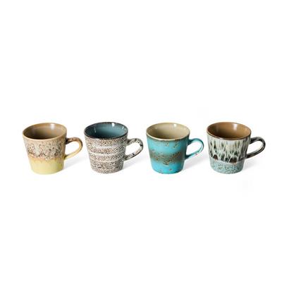 HKliving 70's Americano Mok Lavish - Set van 4