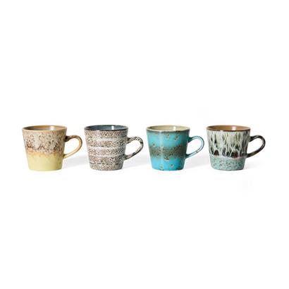 HKliving 70's Americano Mok Lavish - Set van 4