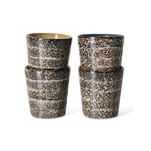 HKliving 70's Koffiemok Brew variation - Set van 4