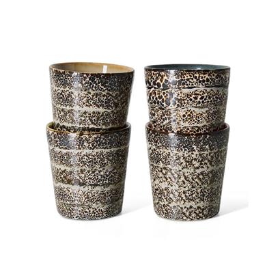 HKliving 70's Koffiemok Brew variation - Set van 4