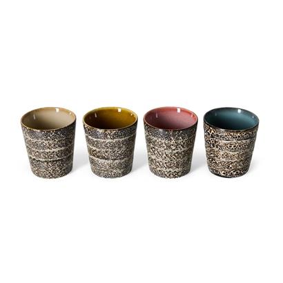 HKliving 70's Koffiemok Brew variation - Set van 4