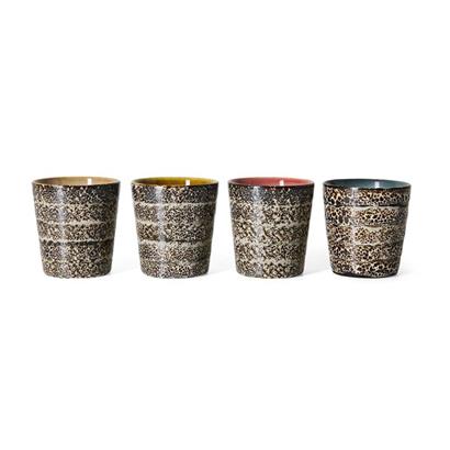 HKliving 70's Koffiemok Brew variation - Set van 4