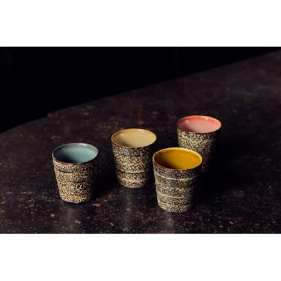 HKliving 70's Koffiemok Brew variation - Set van 4