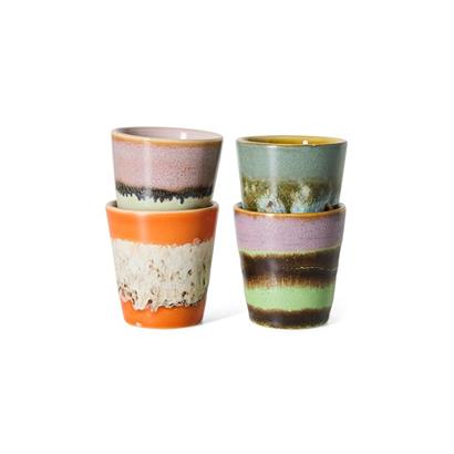 HKliving 70's Ristretto Kopjes Nostalgia  - Set van 4