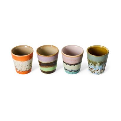 HKliving 70's Ristretto Kopjes Nostalgia  - Set van 4