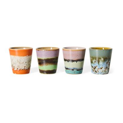 HKliving 70's Ristretto Kopjes Nostalgia  - Set van 4