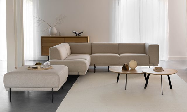 Beige hoekbanken combineren in je interieur