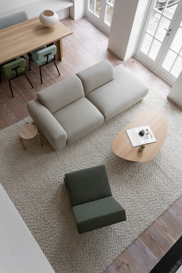 Een groen interieur