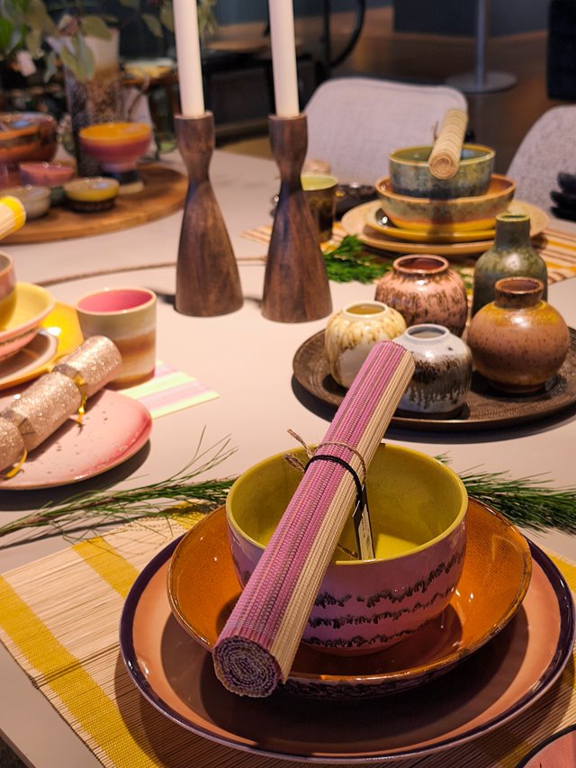 Een kleurrijke kersttafel