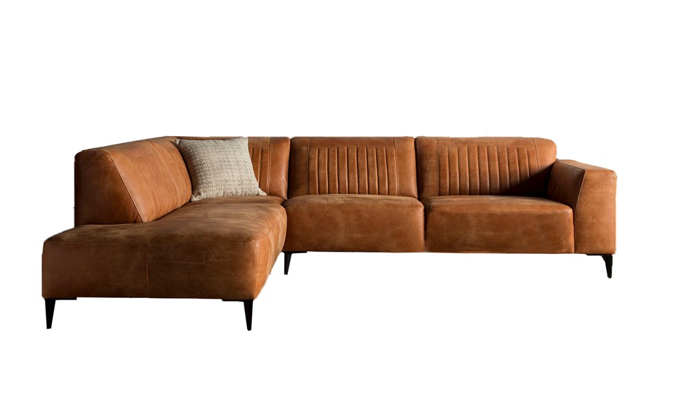 Sijpelen Ondenkbaar Senator Leren Hoekbank Amalfi VSL - Geschuurd Leer - Walnut - 7002207226 | €  4.429,00 - eLiving